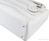 Christian Dior Lady Dior White Printed Crocodile Medium Bag