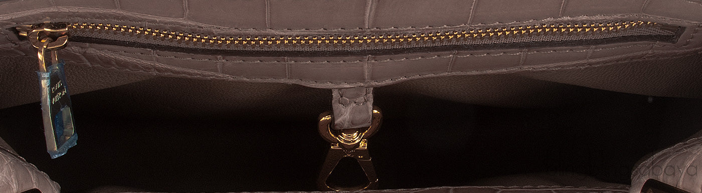 Capucines Crocodile Taupe BB