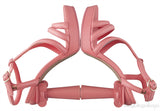 Parthenon Grecian Gladiator Column Heels Coral Pink