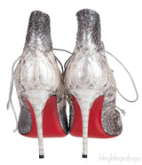 Mega Vamp 100 Silver Python Lace Up Pump