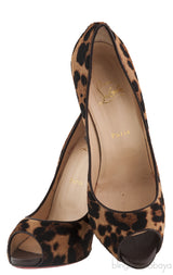 Leopard Pony Peep Toe Pump