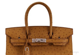 Birkin 30 Ostrich Gold PHW