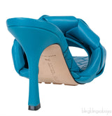 Blue Lido Intrecciato Mules