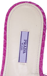 Fuchsia Croc Print Open Toe Slide