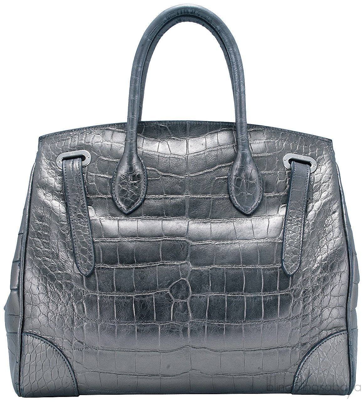 Ricky Metallic Silver Alligator Bag
