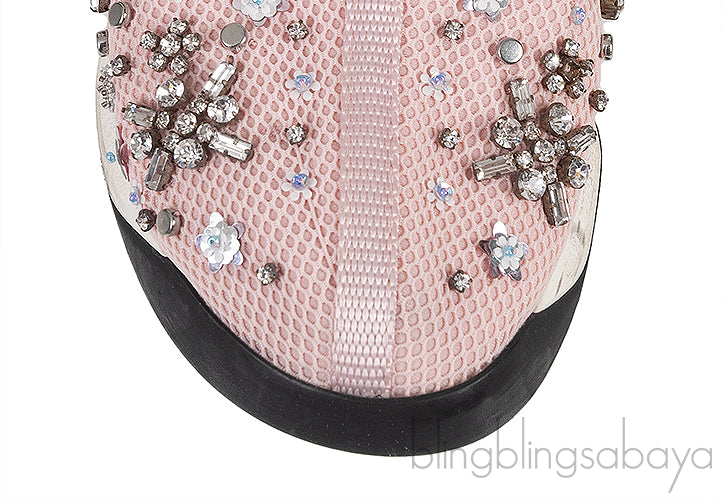 Pink Embellished Fusion Sneakers