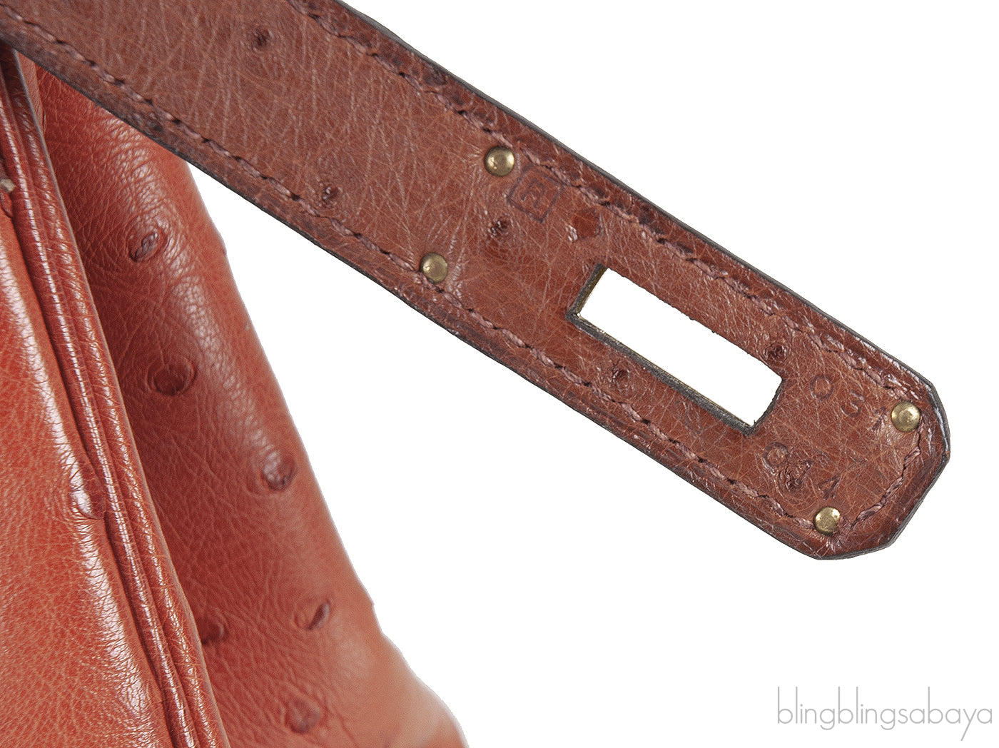 Kelly 32 Ghillies Rouge H Sunset and Brique Ostrich Bag
