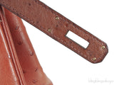 Kelly 32 Ghillies Rouge H Sunset and Brique Ostrich Bag