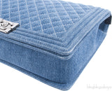 Quilted Le Boy Denim Jumbo Flap Bag