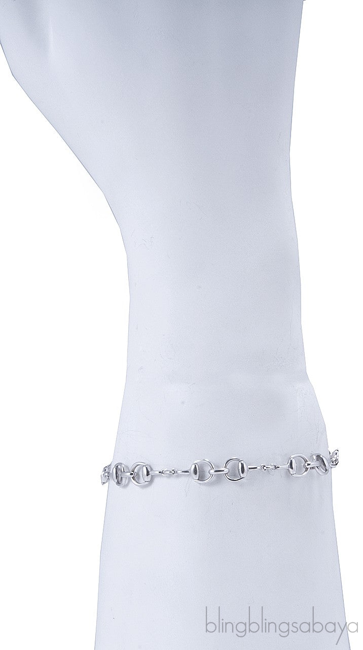 White Gold Horsebit Bracelet