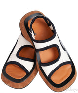 White Stretch Neoprene Sandals