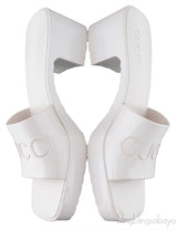 White Rubber Slide Sandals