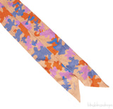 Moynat Orange Multi-color Abstract Print Twilly