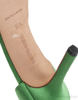 Manolo Blahnik Sedaraby Green Satin Crystal Pump
