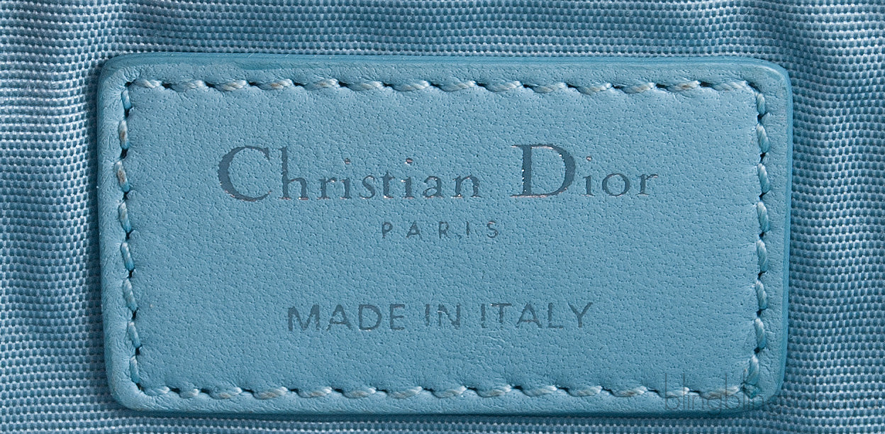 Light Blue Quilted Cannage Clutch