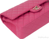 Fuchsia Classic Medium Double Flap Bag