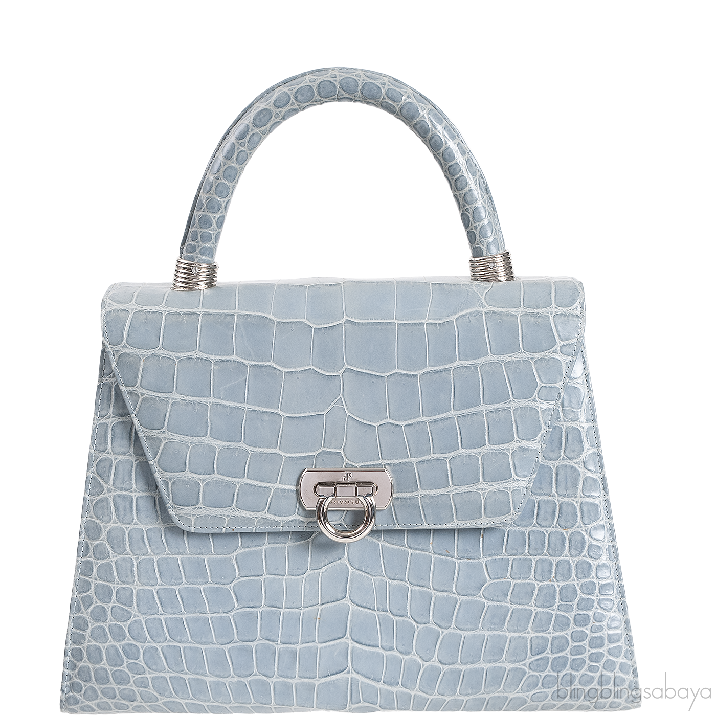 Cesare Furs Blue Gray Crocodile Handbag