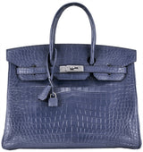 Birkin 35 Brighton Blue Matte Porosus