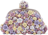 Miss Dea Floral Applique Clutch