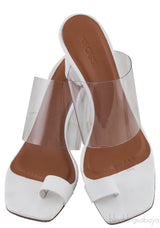 White PVC One Finger Slide Mule