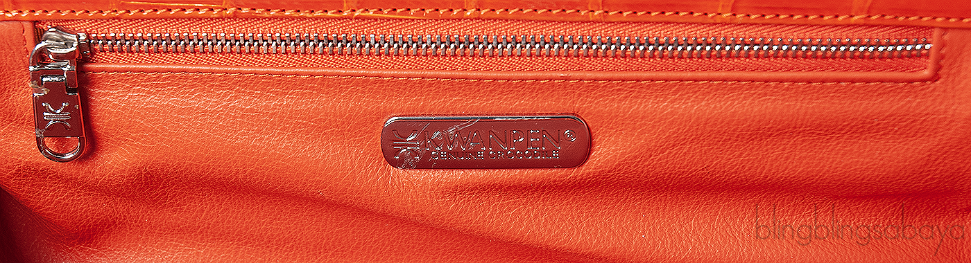 KWANPEN KP Homage Orange Trace Crocodile Long Clutch