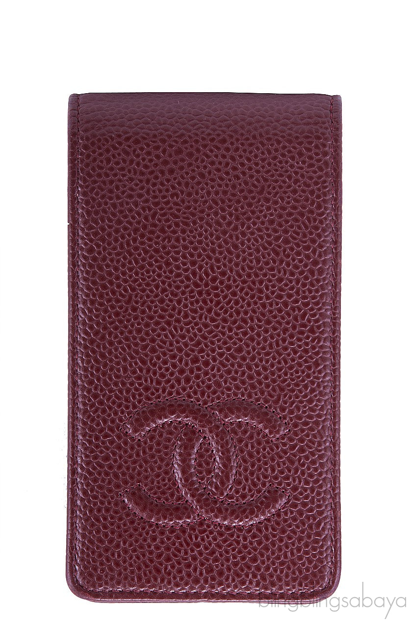 CC Caviar Maroon iPhone Case