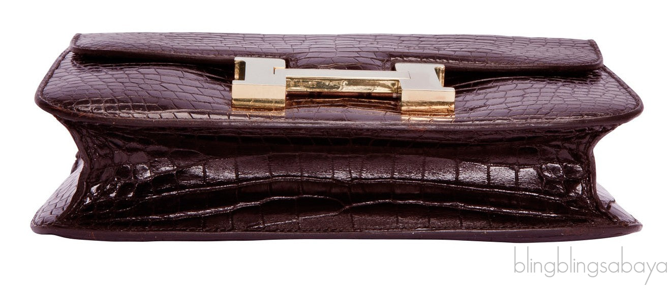 Constance Vintage Brown Croco
