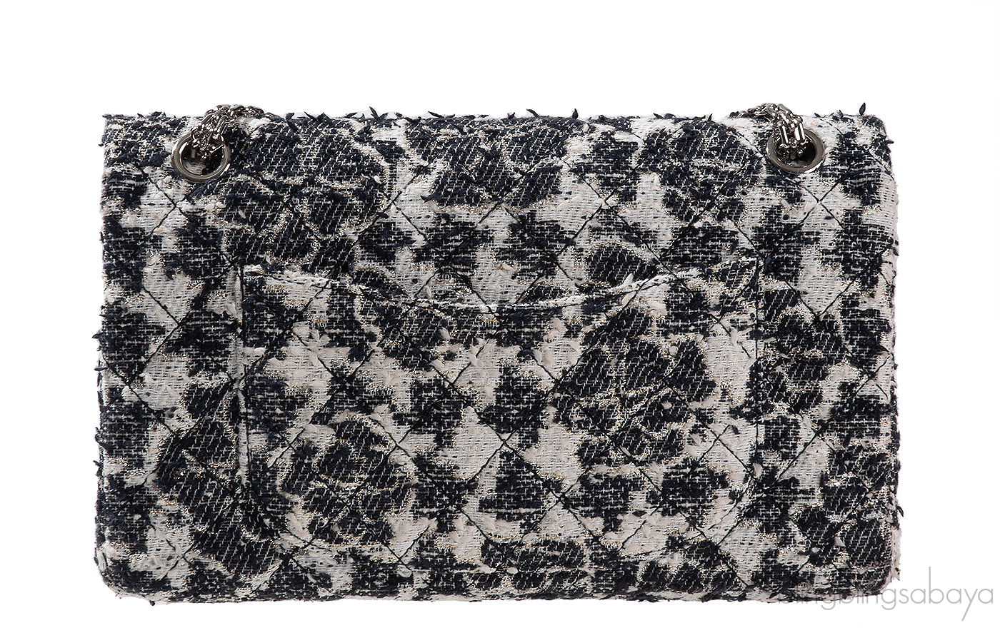 Chanel 2.55 Reissue Camellia Tweed Black and White Flap Bag