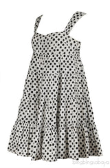 Dolce & Gabbana Polkadot White Sleeveless Dress