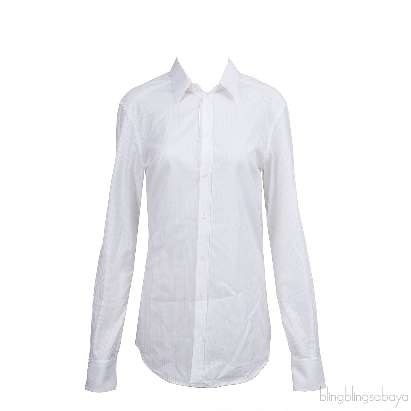 Dolce & Gabbana Gold White Cotton Long Sleeve Shirt
