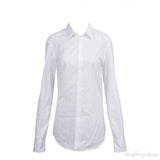 Dolce & Gabbana Gold White Cotton Long Sleeve Shirt