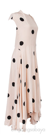 Beige & Black Polka-dot Maxi Dress