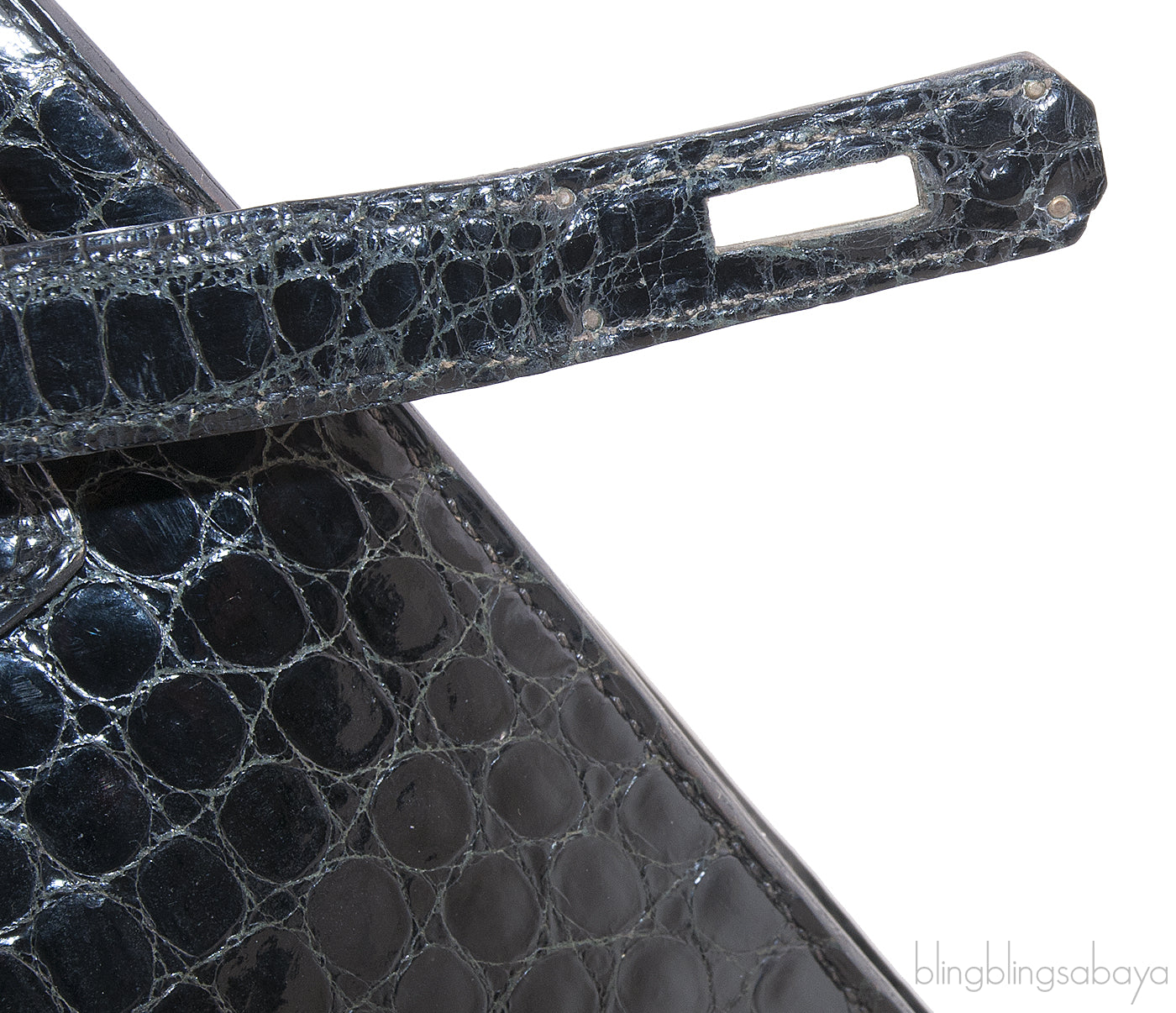 Kelly 35 Black Vintage Crocodile