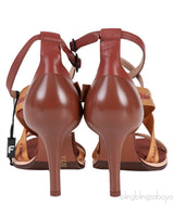 Brown Logo Strappy Slingback Sandals