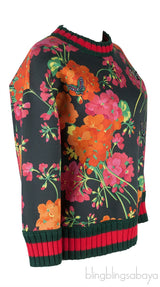 Floral Print Embellished Sweatshirt