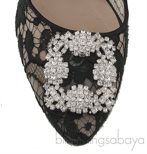 Floral Lace Black Hangisi Pump