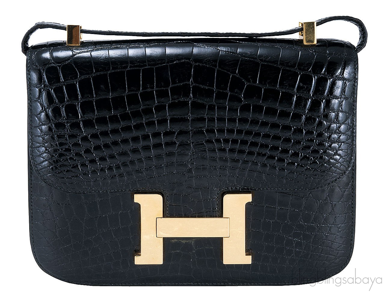 Constance Vintage Black Crocodile