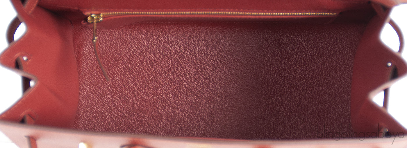 Birkin 25 Sellier Rouge Epsom GHW