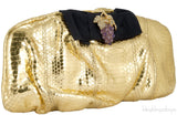 Dolce & Gabbana Gold Snakeskin Wallet Clutch