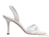 White Callasli 90 Leather Slingback Sandals