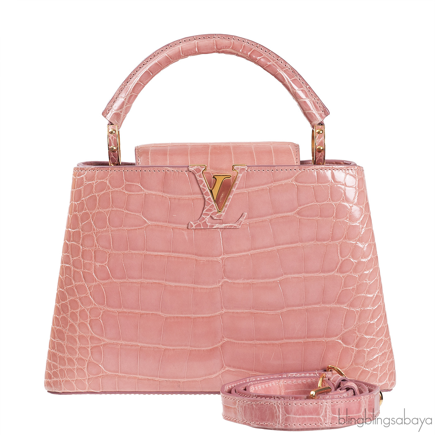 Capucine Vieux Rose Crocodile BB