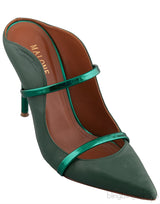 Dark Green Maureen Leather Mules