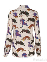 Stella McCartney Animal Print Long Sleeve Shirt