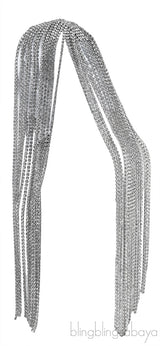 Long Crystal Hairpiece Silver