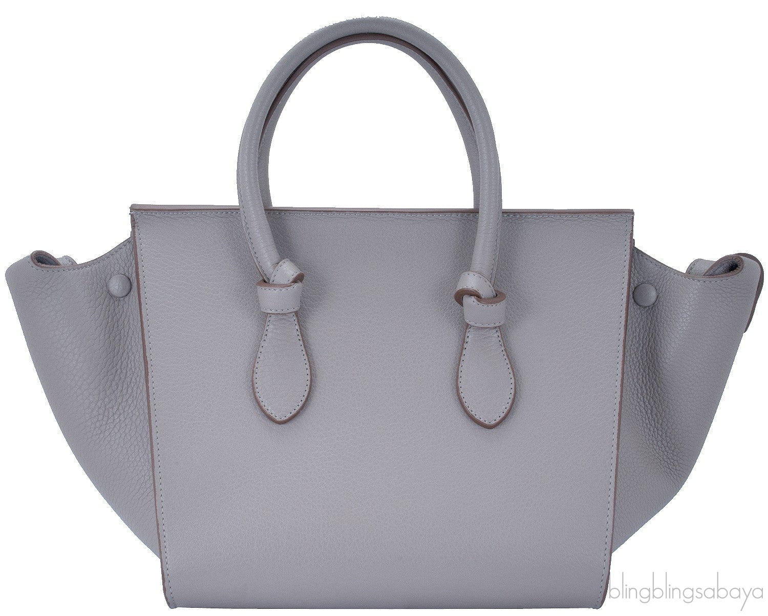 Taupe Leather Tie Tote Bag