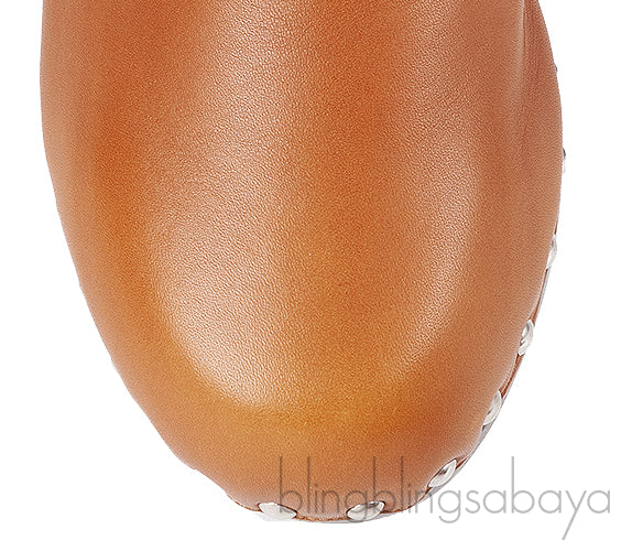 Hermes Carlota Brown Leather Mules