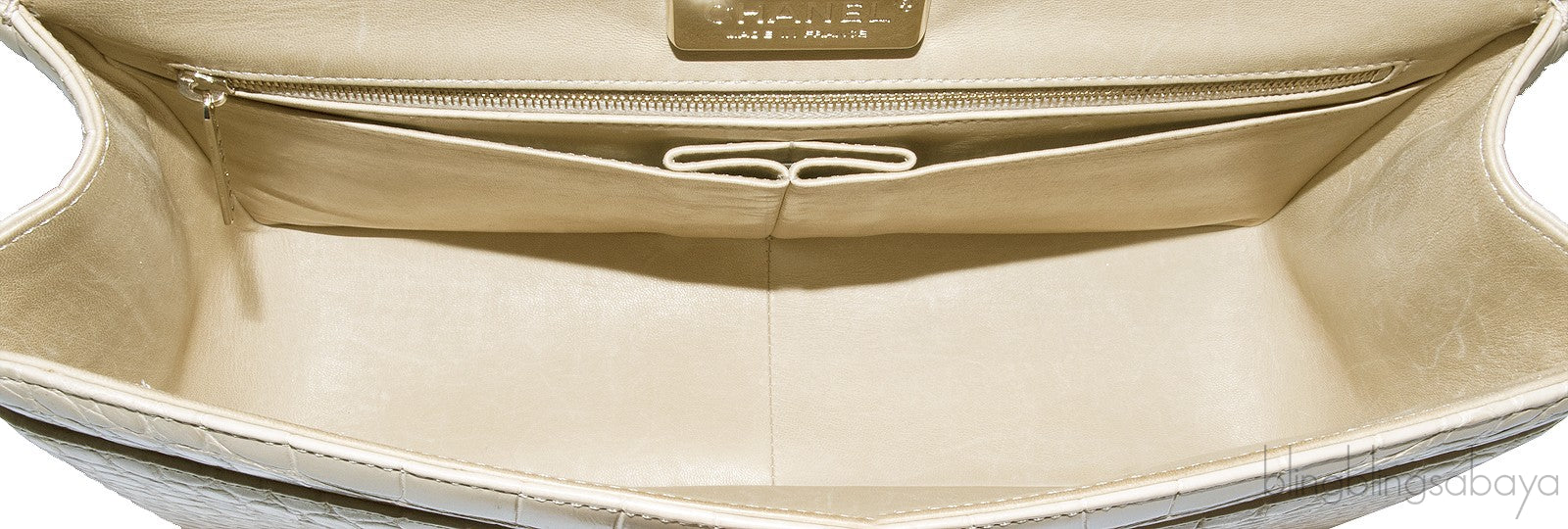Jumbo CC Beige Crocodile Bag
