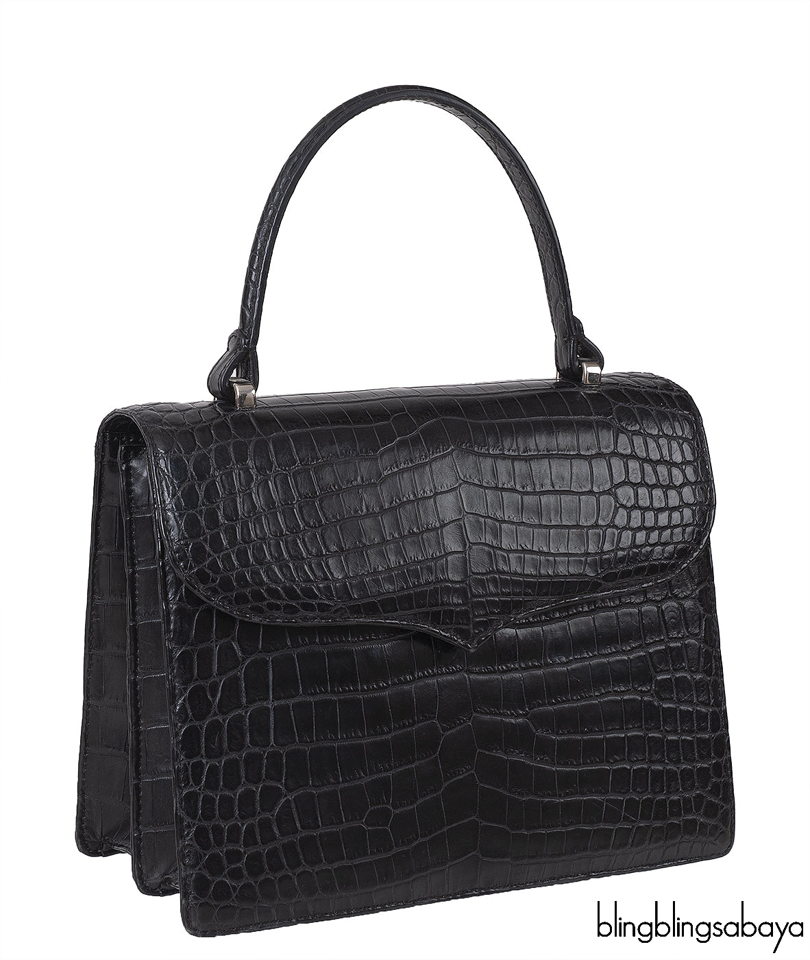 Maxime Black Crocodile Bag