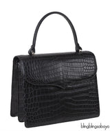 Maxime Black Crocodile Bag