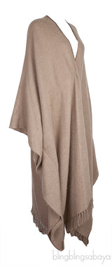 Brown Cashmere Blend Poncho